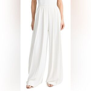 New L'AGENCE Women's Nova Pleated Pants in Ivory Size 16